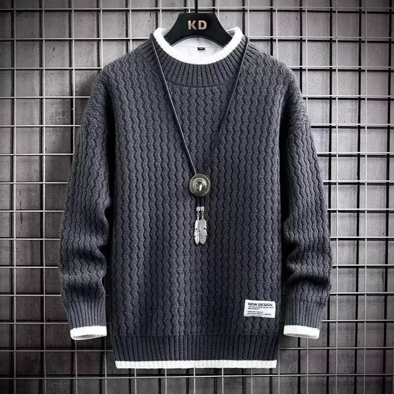Teenager Half-turtleneck Turtleneck Sweater Men's Warm Thickened Winter Long-sleeved Sweater 2024 New Arrival Men's Autumn Wear