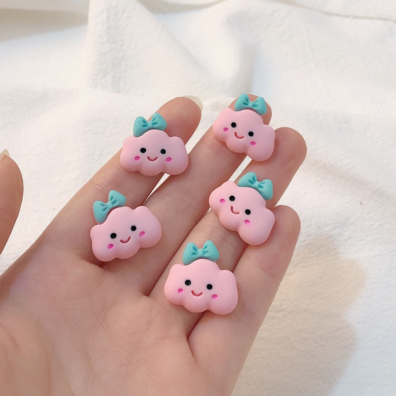 Cuerdas de cabeza diy accesorios de joyería hecha a mano red arco rosa rosa de resina de melocotón orejas accesorios de joyería para el cabello