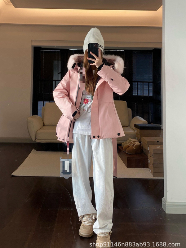 Montage Goose down Jacket Original Label m Brand 25 Autumn and Winter New High-End Women's Fox Fur Collar down Ski Jacket Coat