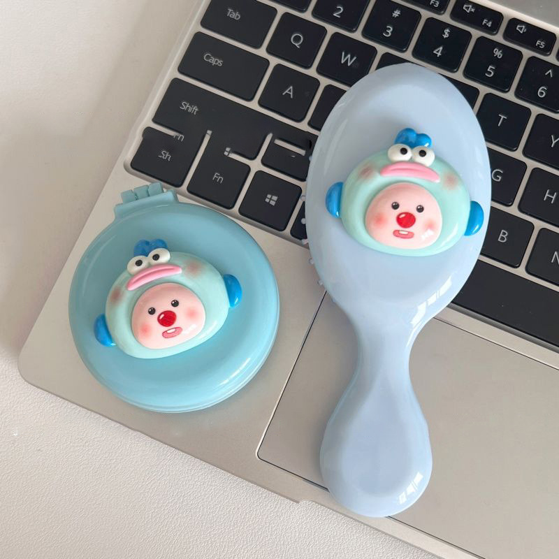 新型変装ビーバーエアクッション櫛二合一鏡櫛折り畳み櫛学生かわいい手持ち型櫛エアバッグ櫛|undefined