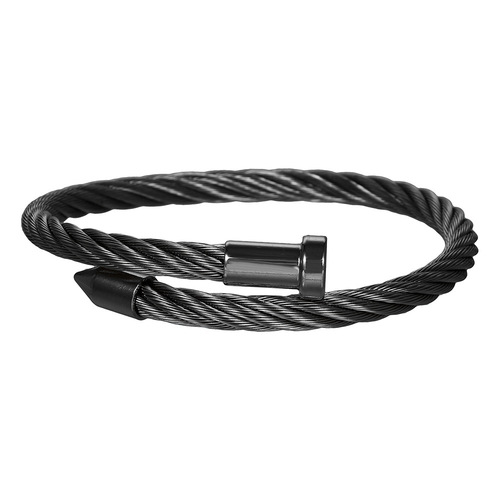 European and American hip-hop style wire rope open bracelet cross-border hot selling nail head titanium steel adjustable bracelet bracelet for men