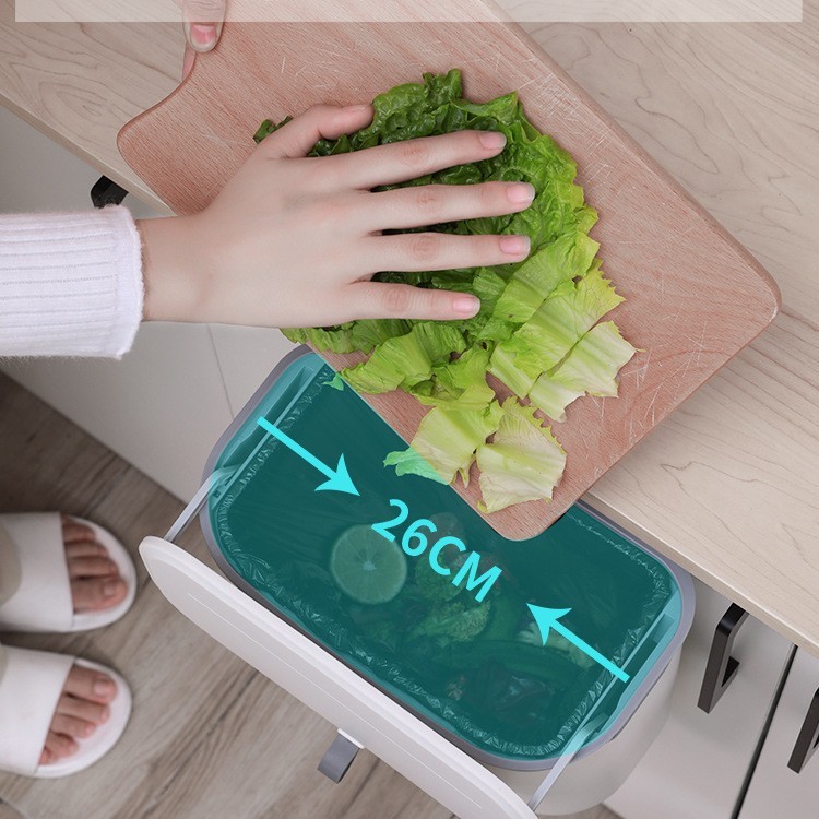 キッチンゴミ箱専用吊り下げ式食器棚扉壁掛け式トイレ収納吊り下げ蓋付き家庭用紙かご|undefined