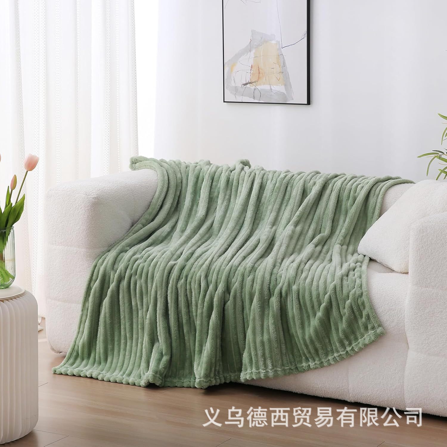 Sofa Blanket, Solid Color, Light Luxury Rabbit Fur Blanket, Thickened Warm Milk Velvet Blanket, Nap Blanket, Air Conditioning Cover Blanket, Leisure Blanket