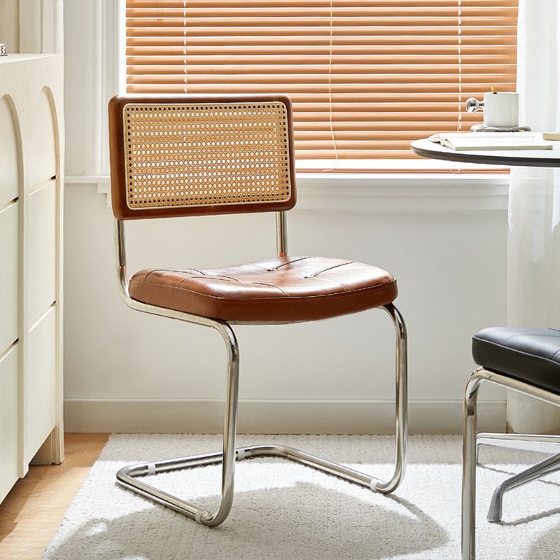 Medieval Style Solid Wood Rattan Chair, Designer Wabi-Sabi Style Dining Chair, Home Leisure Retro Chair for Homestay, Restaurant, and Cafe