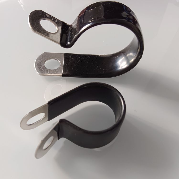 P型3/4"全包胶金属软管夹 R型带胶浸塑线卡Φ19.05