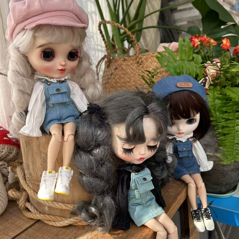Тканевая юбка (Blythe) ob22/ob24 джинсовый комбинезон-юбка с передним карманом, одежда для куклы