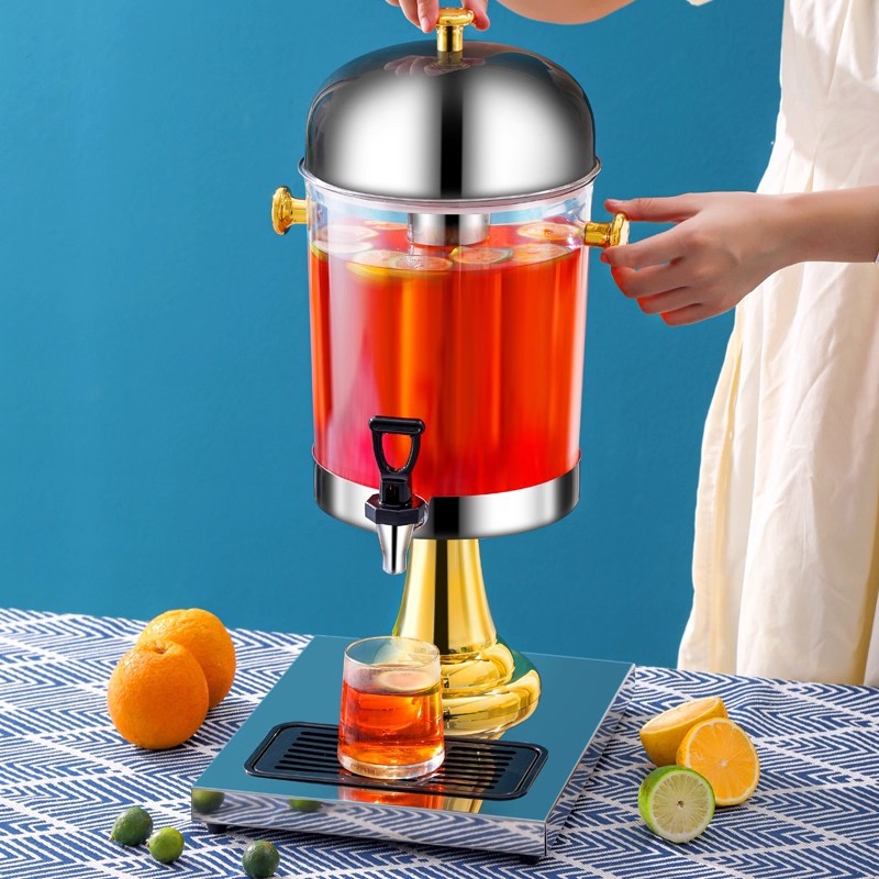 Máquina de bebidas de barril de jugo buffet engrosada máquina de jugo de acero inoxidable de gran capacidad bebida transparente comercial Dingxiang barril de aceite image 3