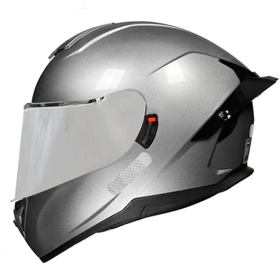 Motosiklet kaskı (dəbilqə) – helmet unisex electric car - silver-silver-mirror-m