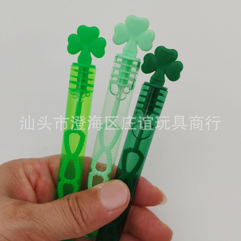 跨境圣帕特里克节三叶草泡泡水爱尔兰小试管迷你泡泡棒吹泡泡玩具