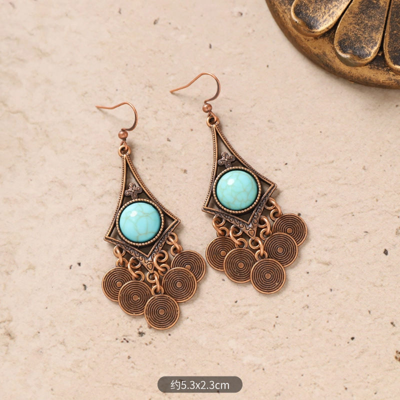 28-Vintage diamond star inlaid stone (blue)