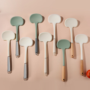 2025 New Spot Silicone Handle Semi-Transparent Silicone Mushroom Spatula Silicone Kitchenware Set Non-Stick Kitchen Utensils