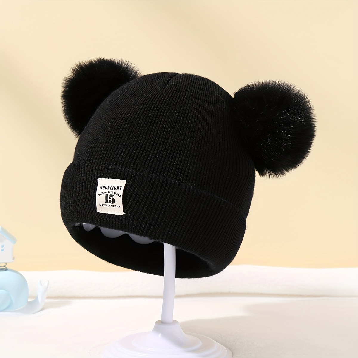 Gorro para bebé abrigado de doble capa, para niños y niñas 0-12 meses – moda otoño-invierno para recién nacidos.