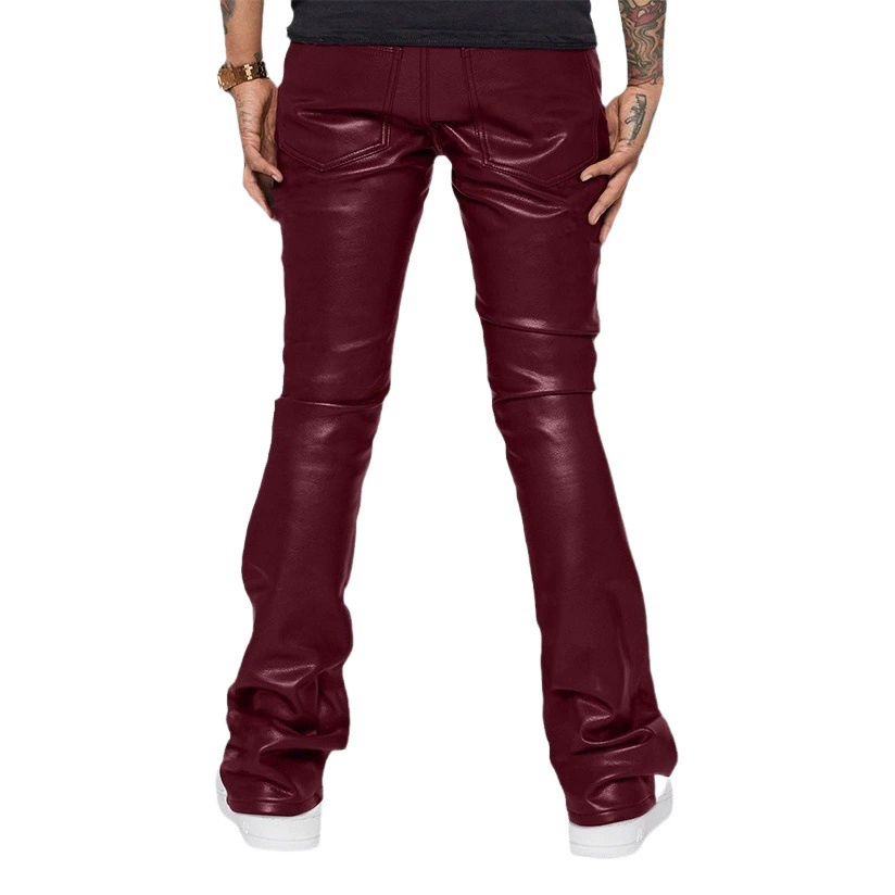 Европейские и американские мужские кожаные брюки Внешняя торговля оптом осенне-зимние свободные повседневные брюки с талией больших размеров брюки в стиле хип-хоп мужские кожаные брюки