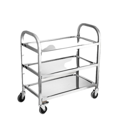 小吃車加厚不鏽鋼餐車小推車商用酒店餐廳酒水收餐車收碗車二三層