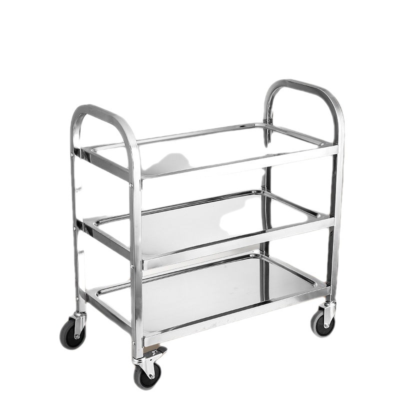 小吃車加厚不鏽鋼餐車小推車商用酒店餐廳酒水收餐車收碗車二三層