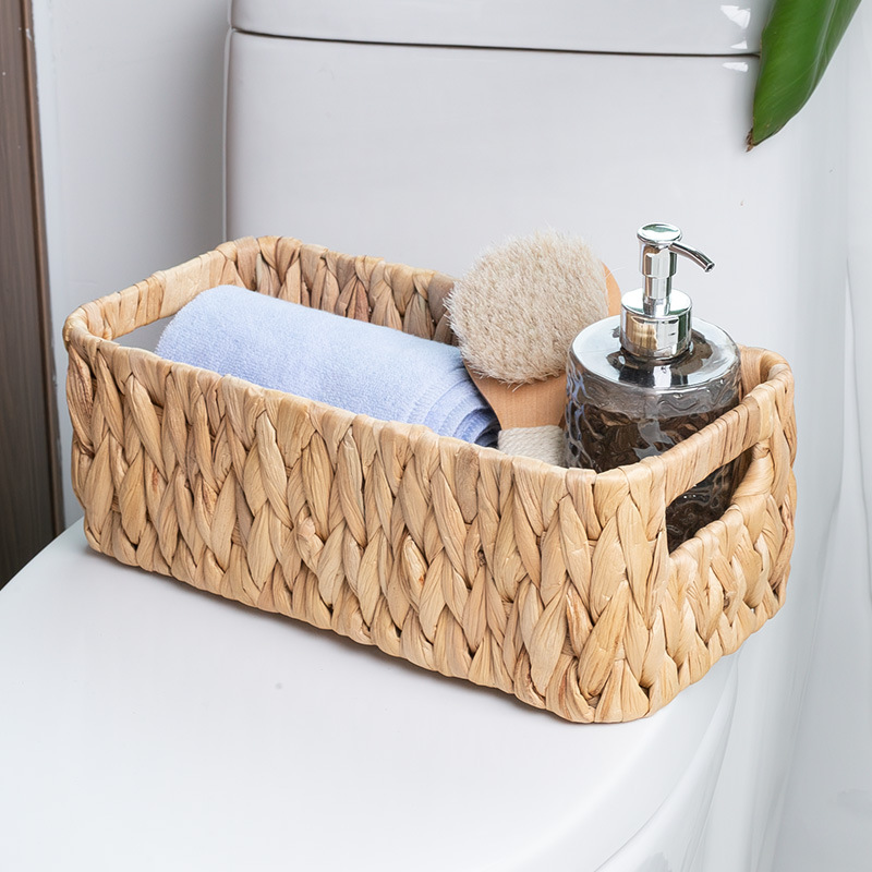 家用现代简约水葫芦草编收纳筐简约杂志收纳手提储物葫芦草收纳篮