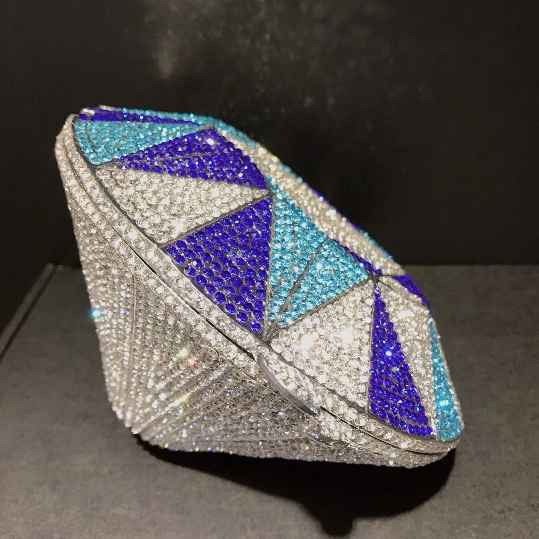 Bolsa de diamantes, bolsas de cena de diamantes metálicas, bolsas de banquete, bolsas de mujer, bolsas de fiesta