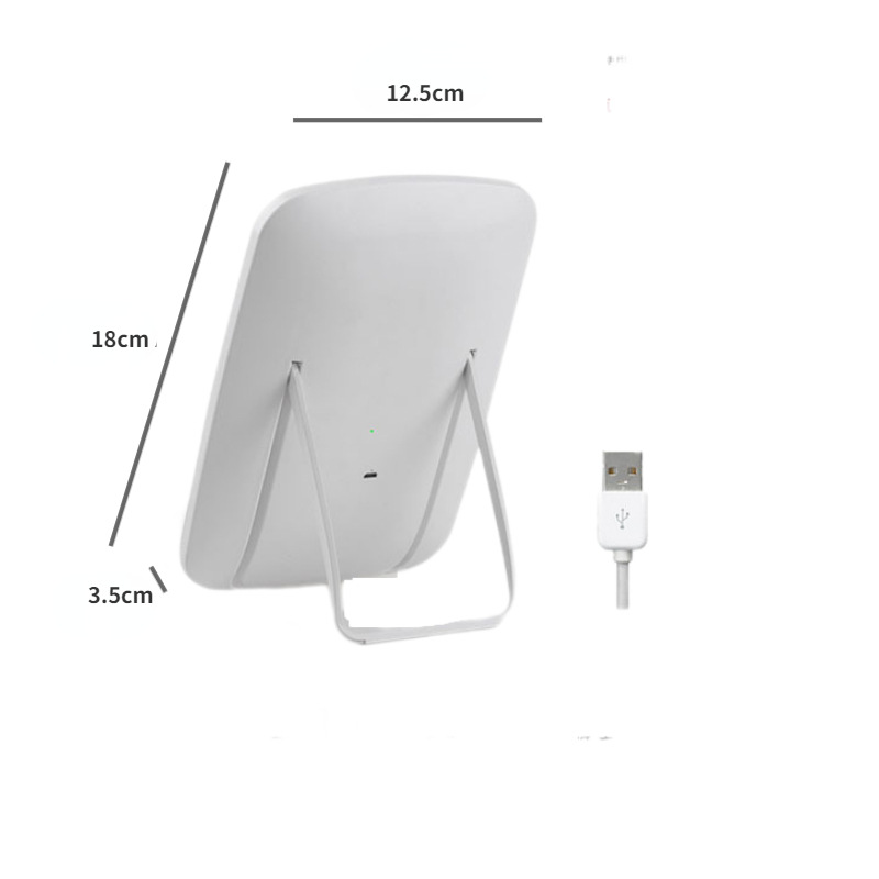 Espejo Cosmético LED Plegable, Recargable y Portátil