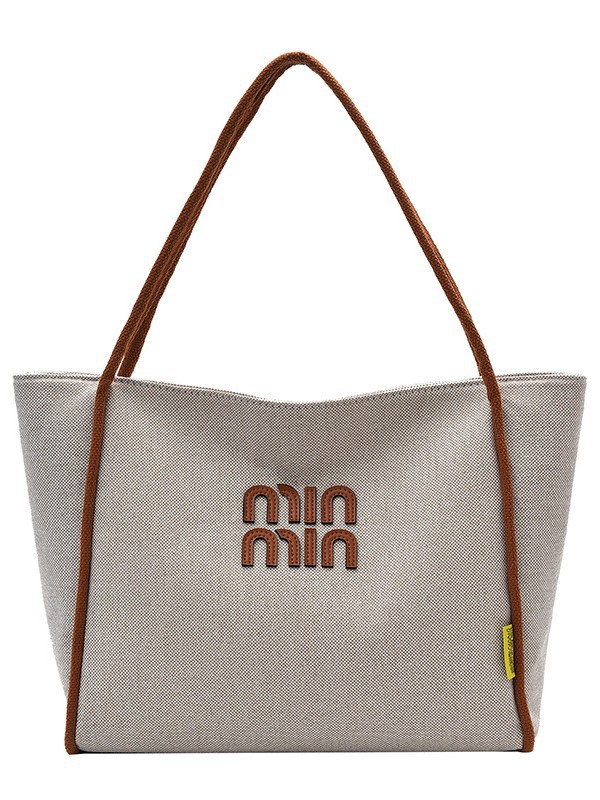 Bolsa de lona de hombro simple de gran capacidad de otoño y invierno nueva moda de moda de color de contraste de trabajo ocio bolsa de viaje