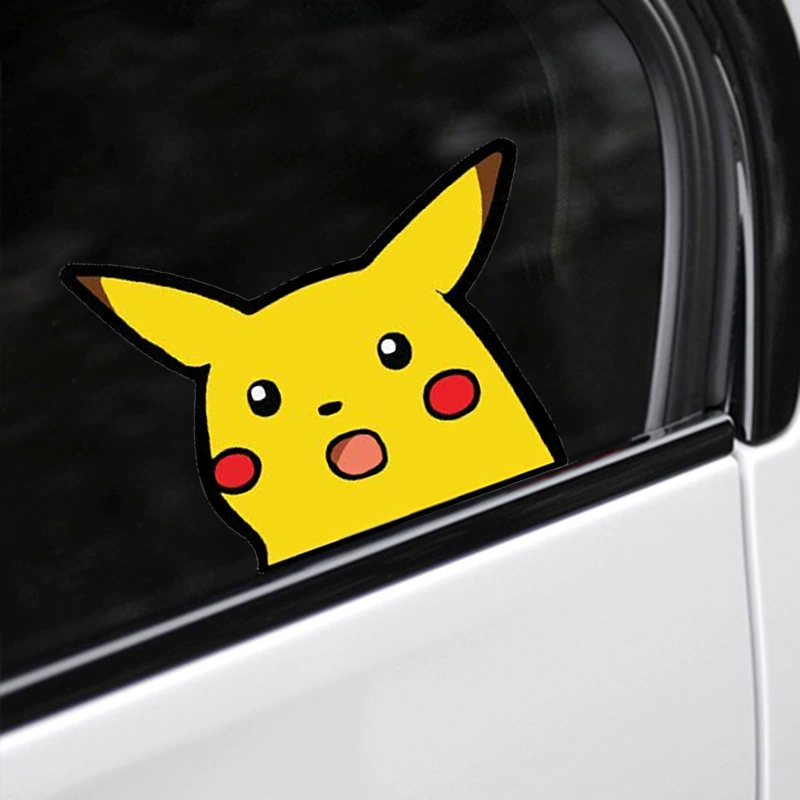 Автомобильная наклейка, милый мультяшный Пикачу, украшение для окна автомобиля, стекло, царапины на корпусе, мотоцикл, ноутбук