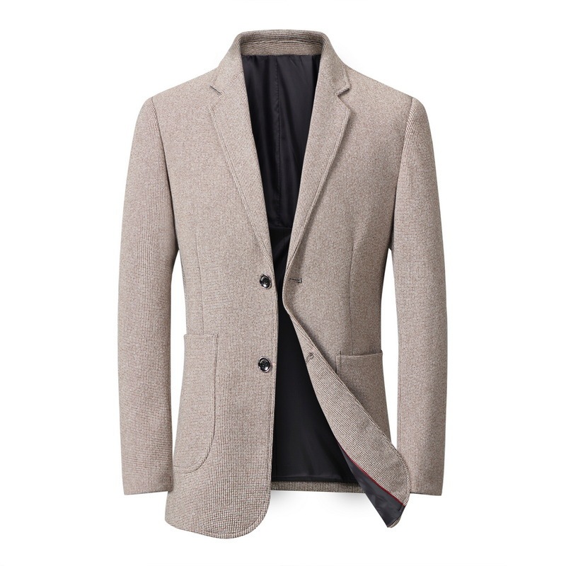 Spring and Autumn Casual Suit for Men, Loose Plaid Work Attire, Formal Single-Breasted Suit for Men, Business Middle-Aged Jacket, Export