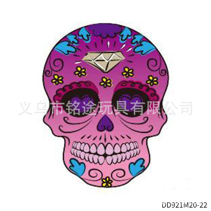 Day of the Dead Kidsren's Funny Party Stickers Cartoon Skull Tattoo Stickers Mexican Photo Props