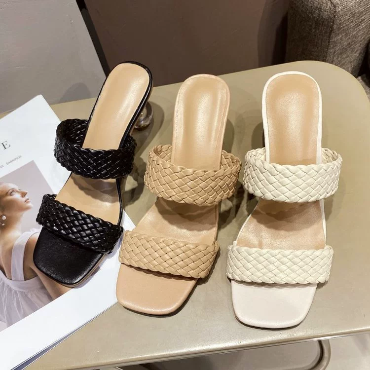 Woven slide, slippers, summer high footwear, Korean style, 2021 collection, wholesale