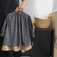 2024 Spring New Girls Floral Dress Comfortable and Breathable Korean Forest Style Children's Princess Dress Puff Sleeve Dress