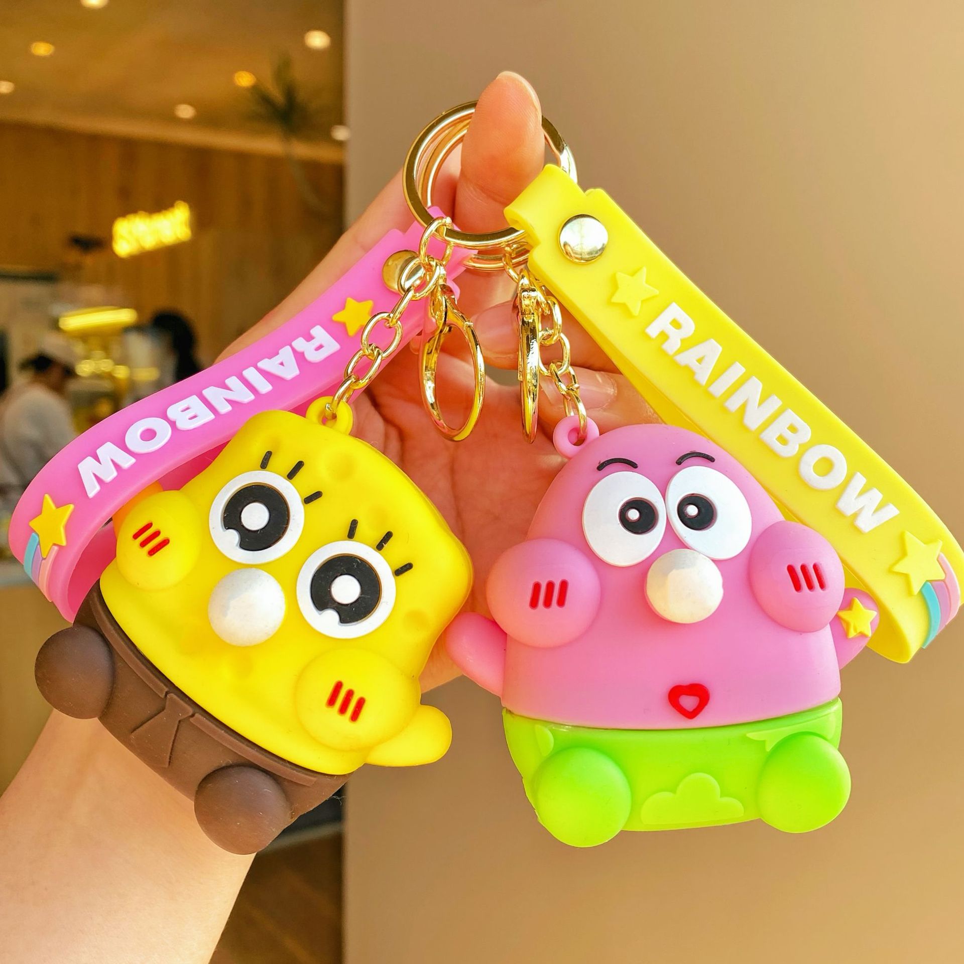 sponge children's cartoon keychain