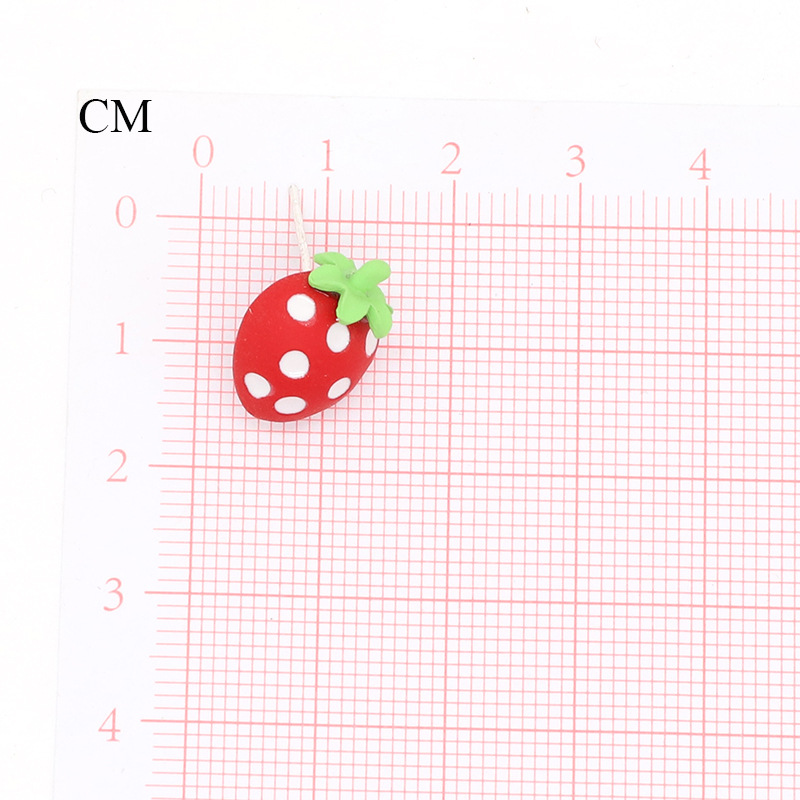 Korean trend cute acrylic resin three-dimensional watermelon strawberry small earrings