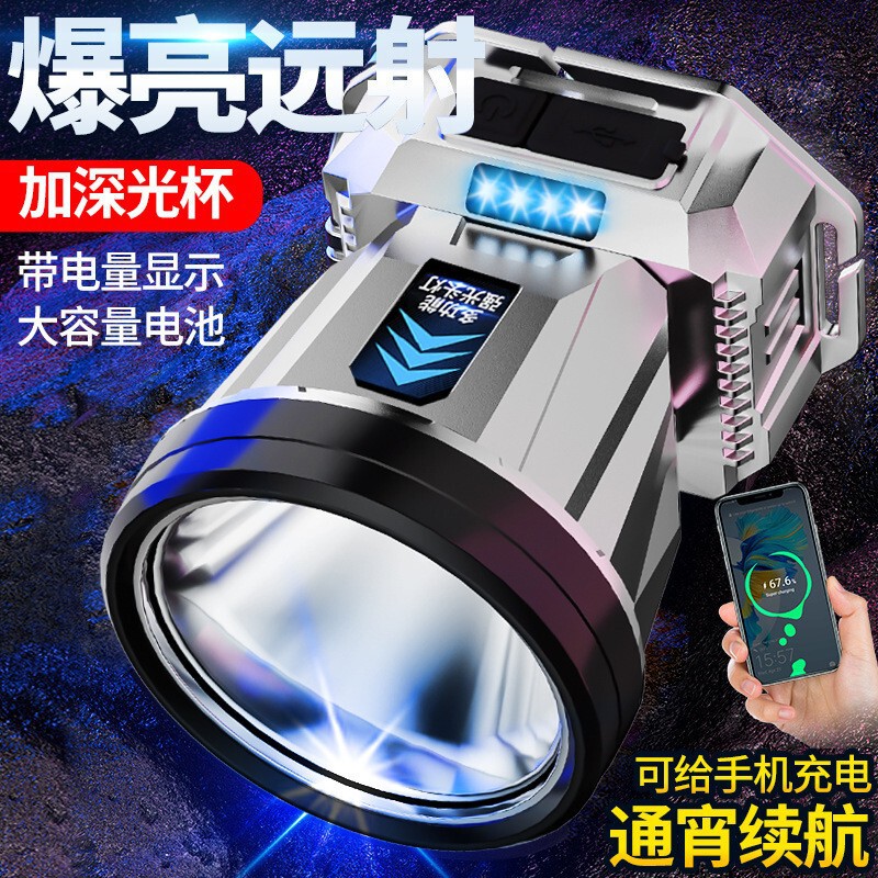 Explosions of strong light long-range head-mounted rechargeable miner's lamp outdoor emergency silver fast hand trembles with stall headlamp