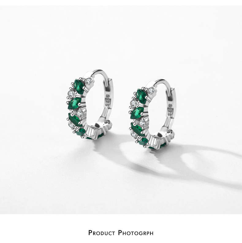 Fashion Flower Silver Plating Inlay Zircon Earrings 1 Pair