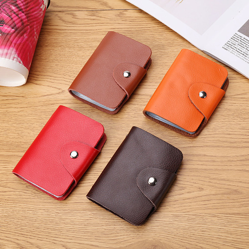 Cross-border genuine cowhide card holder large capacity card slot card case bank credit card party card bag gift promotion print LOGO
