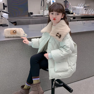 Girls' warm cotton-padded jacket 2024 winter new arrival children's Korean-style padded down cotton-padded coat for large and medium-size children's winter coat trendy