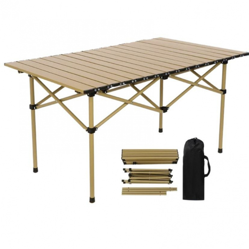 Egg Roll Table Outdoor Table and Chair Set Aluminum Alloy Folding Picnic Table Car Portable Barbecue Supplies Camping Table