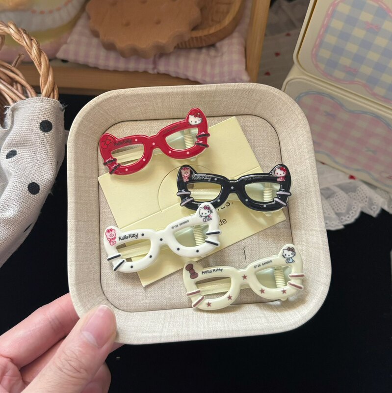 Sweet and cool style black cat eyeglass hair clip, Japanese sweet and cute girly style bangs hairpin, hair accessory wholesale clip Sweet and cool style black cat eyeglass hair clip, Japanese sweet and cute girly style bangs hairpin, hair accessory wholesale clip