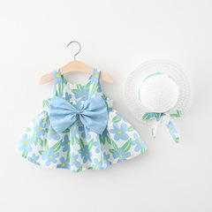 韓版夏裝小女童花朵蝴蝶結吊帶連衣裙兒童夏季新款裙子代發1311