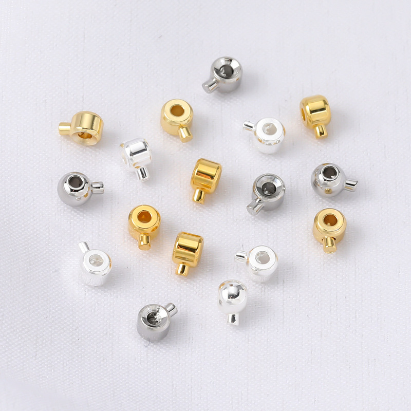 18K Real Gold Color-Preserving Pressure Cooker Positioning Buckle DIY Jewelry Accessories Pearl Necklace Clasp End Fixing Buckle Snap Button