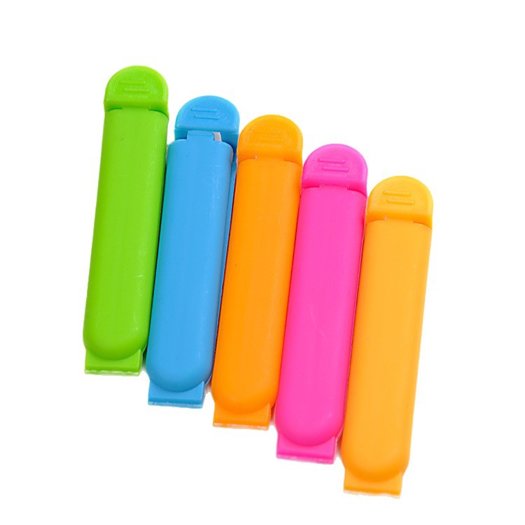 Fábrica al por mayor pequeño 7cm clip de sellado de alimentos bocadillos a prueba de humedad clip de sellado multicolor opcional LOGO imprimible