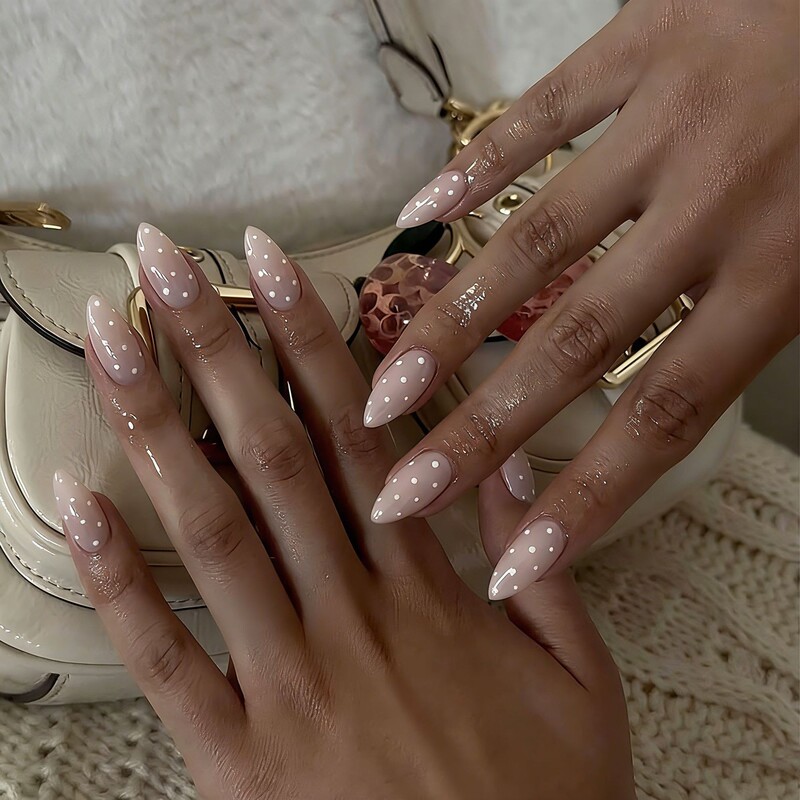 Cross-Border Hot-Selling Fashion Polka Dot Press-On Nails, 24 Pieces, Same Style as on Amazon, European and American Markets, and Instagram Cross-Border Hot-Selling Fashion Polka Dot Press-On Nails, 24 Pieces, Same Style as on Amazon, European and American Markets, and Instagram