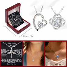 跨境亚马逊爆款四叶草项链欧美时尚锆石爱心吊坠情人节母亲节礼物