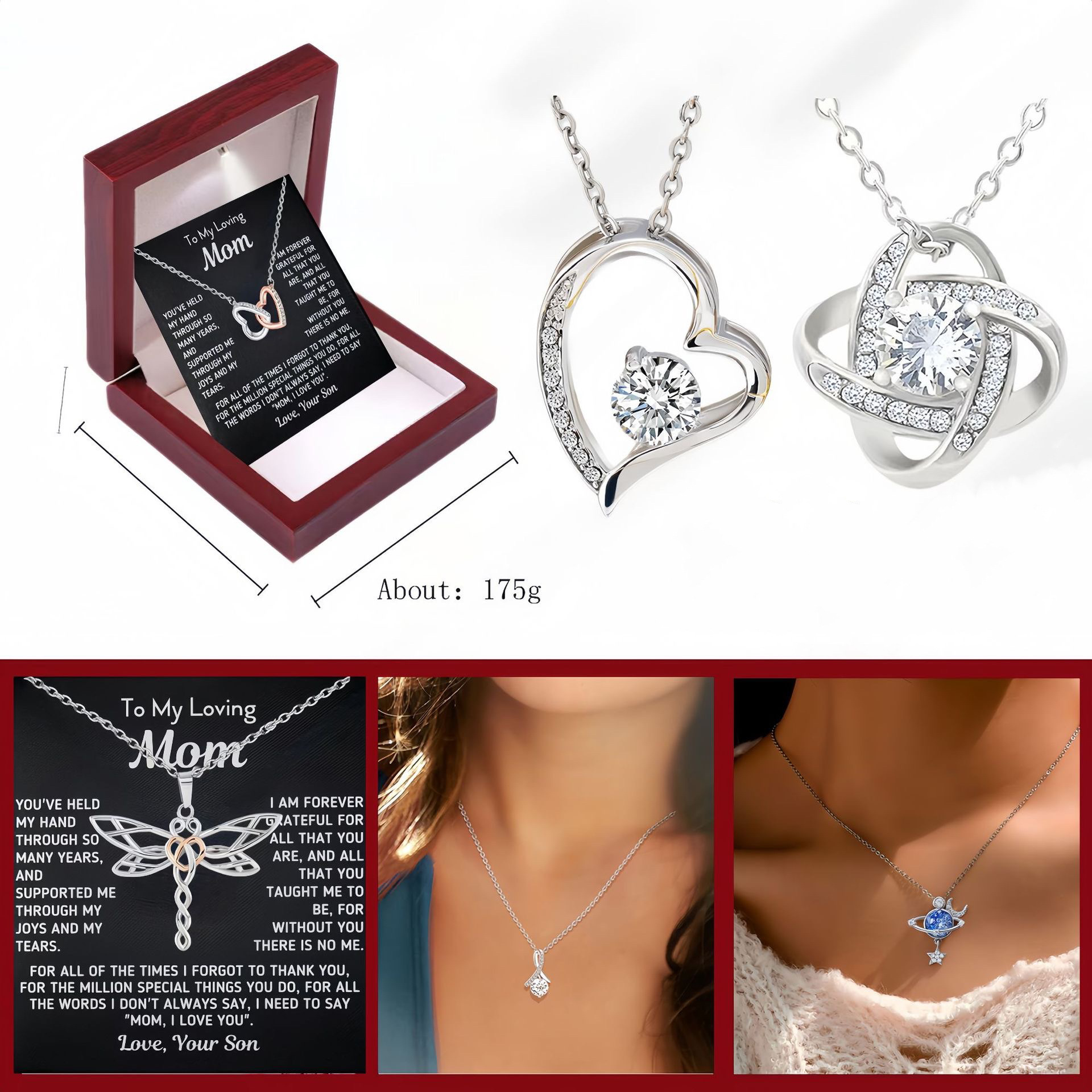 跨境亚马逊爆款四叶草项链欧美时尚锆石爱心吊坠情人节母亲节礼物