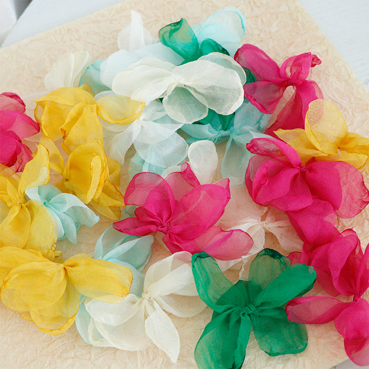 花瓣布料轻钥匙圈手机链DIY饰品配件 DIY耳环饰品配件 多色花瓣