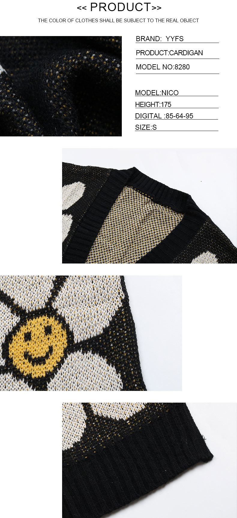 Floral Long-sleeved Long Style Sweater Cardigan_voghion.com