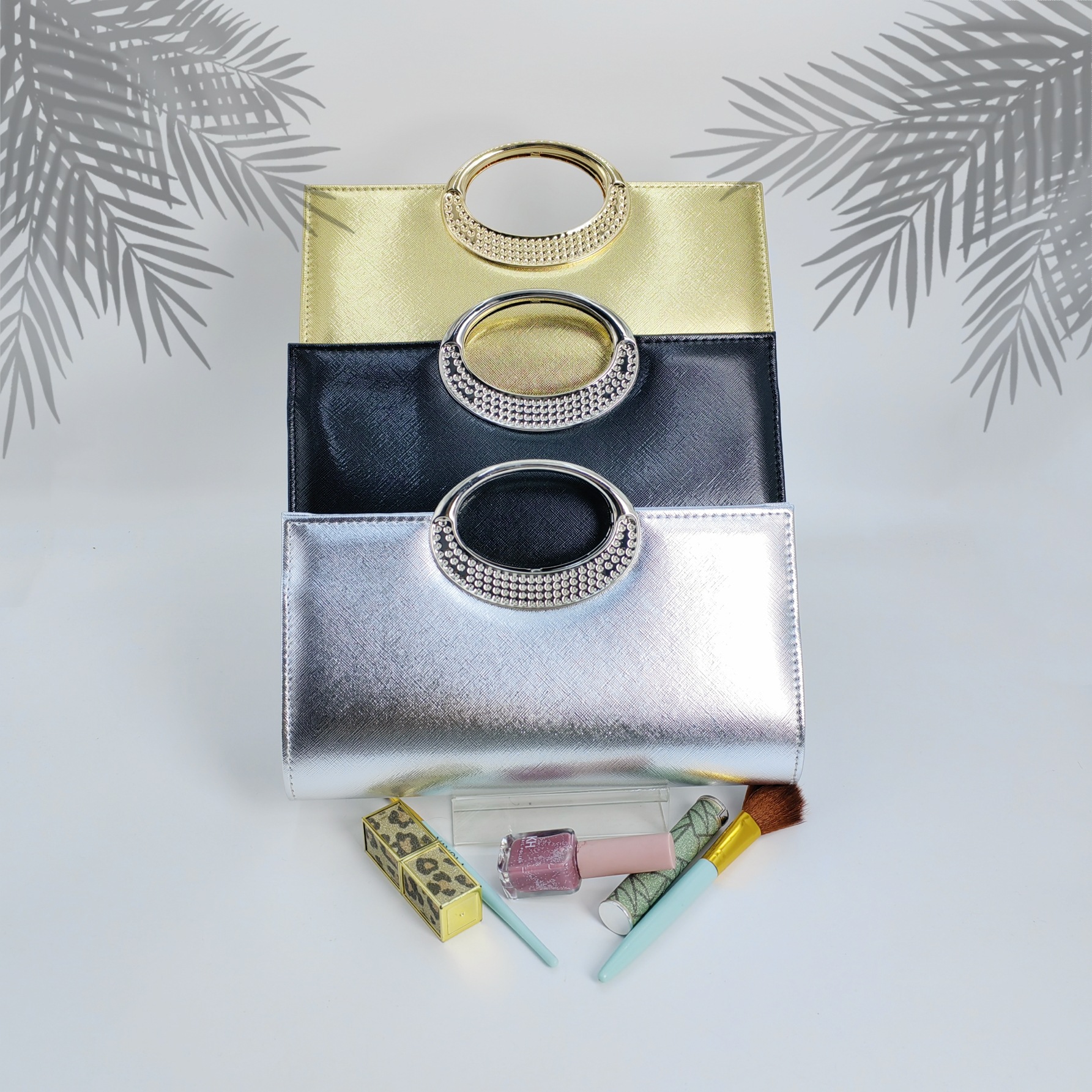 2025 New Glossy Leather Diamond-Encrusted Women's Evening Bag Fashion Crossbody Bag Luxury Clutch Bridal Bag