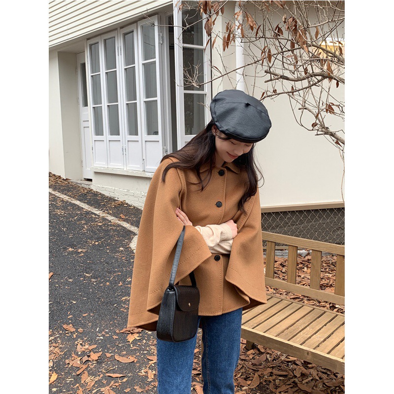 2026 Spring New Style High-End Sleeveless Shawl Cape Style Double-Sided Cashmere Coat Short Woolen Coat for Women