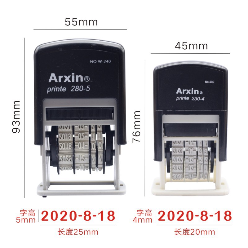 AsiaInfo 239 ~ 240 sello automático de tinta sello fecha sello digital ajustable rueda financiera Flip cubo con mesa de impresión