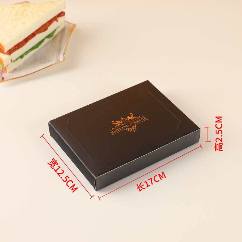 Cuchillo y tenedor caja de pastel de cumpleaños cubiertos cajas de papel una vez cuchillo y tenedor caja de vela se puede personalizar estampado