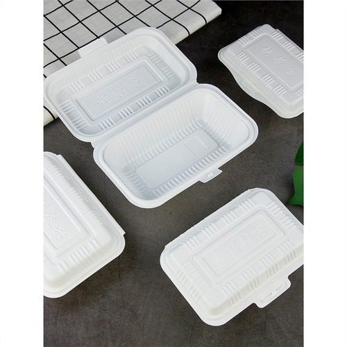 一次性饭盒连体米饭盒塑料外卖快餐打包盒食品级肠粉烧腊炒饭餐盒