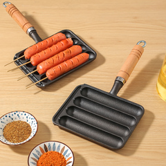 川島屋 でんぷんソーセージ焼き機 家庭用小型鋳鉄クリスピーソーセージ焼き器 ソーセージ焼き機 でんぷんソーセージ焼き鍋